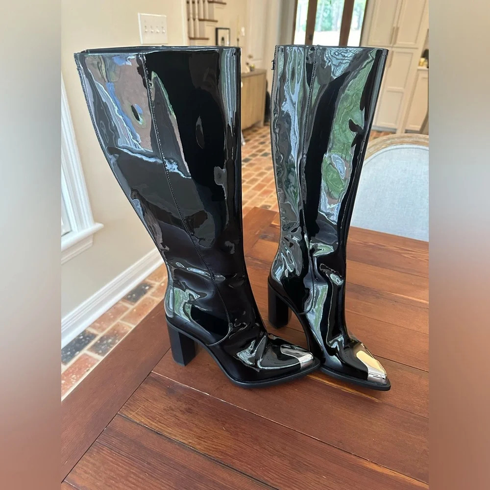 Alexander McQueen Punk Patent Leather Knee High - Picture 4 of 13